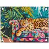 Luipaard - Kleurrijk - Tropisch tuinposter los doek klein -3d