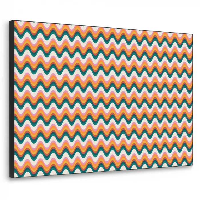 Retro - Disco - Golven - Kleur Textielframe - compleet frame klein 947 -3d