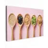 Ingrediënten - Lepels - Hout - Roze Tuinposter op houten frame 2 cm dik klein -3d