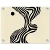 Beige - Lijnen - Golvend -  Abstract tuinposter los doek klein -3d