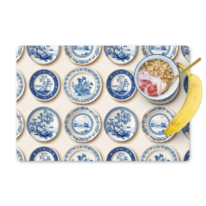 Borden - Bomen - Planten - Blauw Placemat vinyl groot 368 -zzzproduct_Kitchenyeah-website