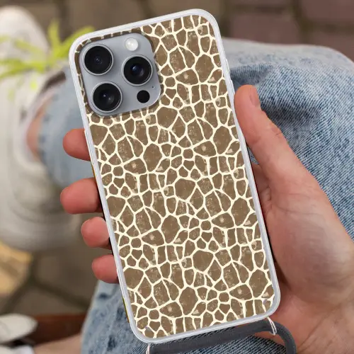 Giraf - Klassiek - Bruin Hoesje iPhone 16 Pro Max met koord klein 804 -sfeer3