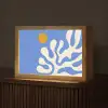 Minimalistisch - Organisch patroon - Blauw Light Box met kabel (Tafellamp) klein -z3d_website