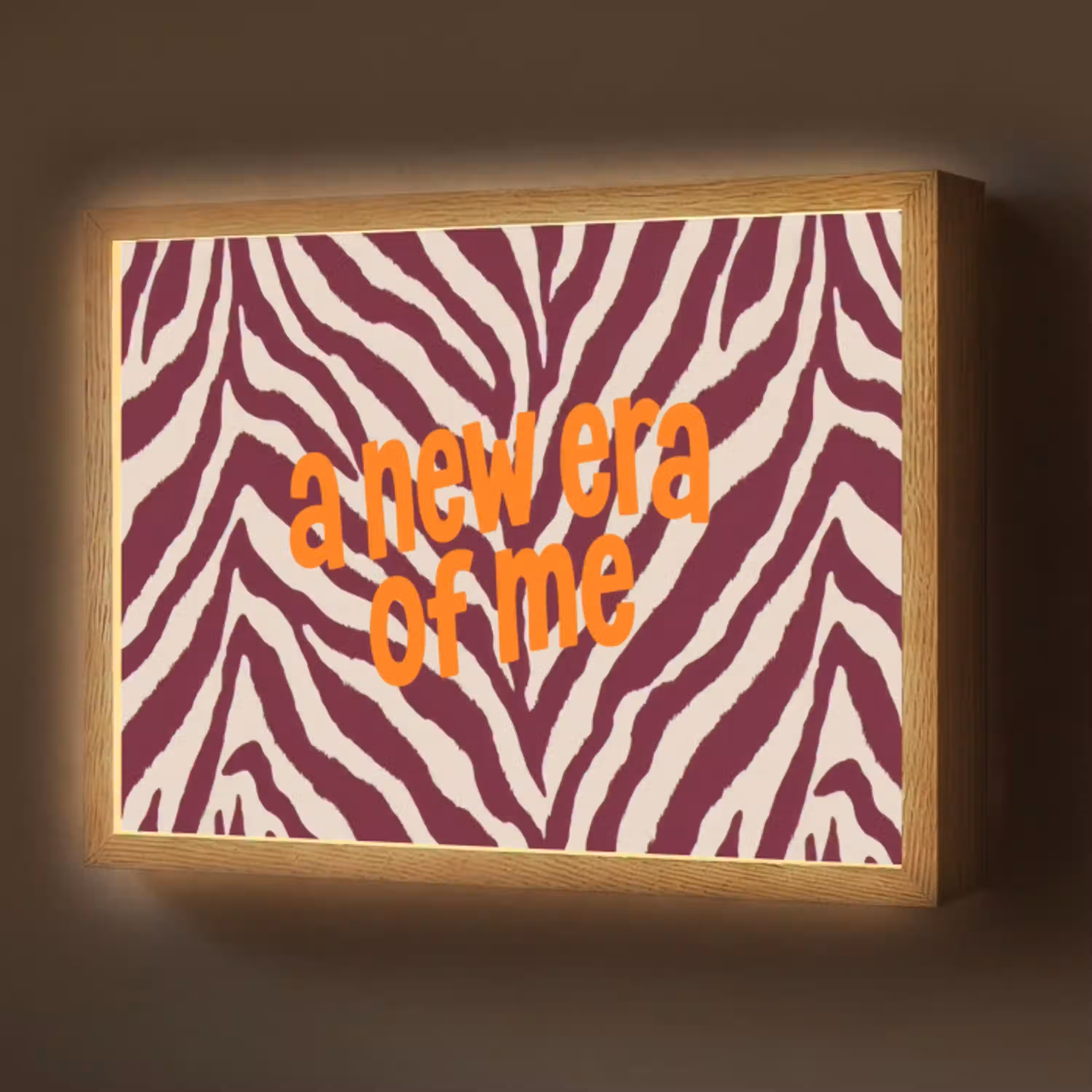 New era - Bordeaux - Zebraprint Light Box met batterij (Wandlamp) middel -z3d_website