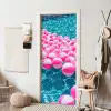 Strandballen - Roze - Water deurposter klein -sfeer6