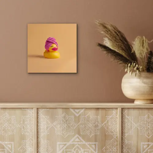 Badeend - Handdoek - Kleurrijk aluminium wit klein -sfeer4