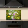 Bloemen - Natuur - Groen - Gras - Paars - Wit keuken achterwand spatscherm klein -sfeer1