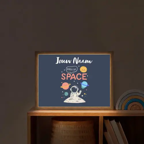 Astronaut - Ruimte - Planeten Light Box met batterij (Wandlamp kind) middel -sfeer1_kind