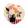 Vaas - Bloemen - Vlinder - Rood Wandcirkel Organisch Forex 3mm klein -3d