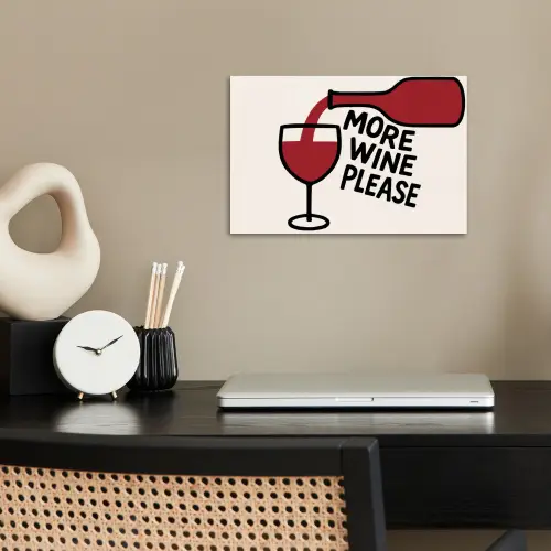 Wijnfles - Quote - Rood - Glas poster papier klein -sfeer1