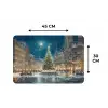 Kerstnacht - Stadsplein - Meerkleurig Placemat vinyl groot -specs