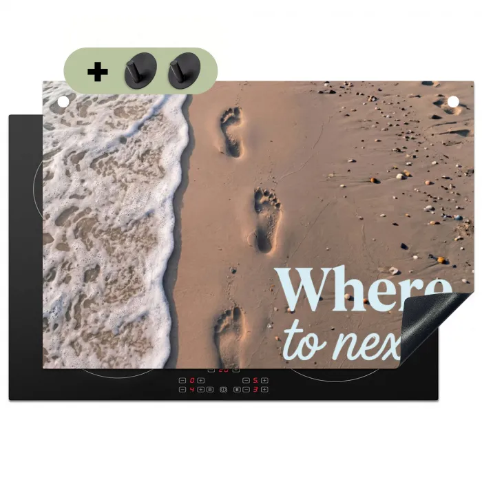 Where to next - Strand - Voetstappen Inductie beschemer met haakjes klein -3d