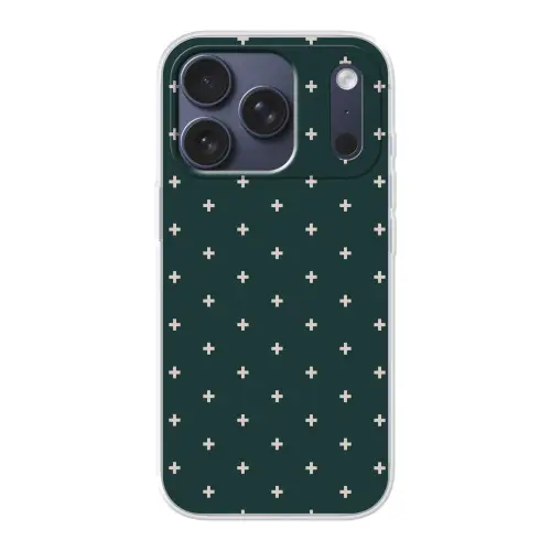 Plusjes patroon - Groen - Wit - Print Telefoonhoesje iPhone 17 Pro klein -3d