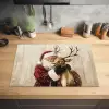Kerstman - Rendier - Sneeuw - Kleurrijk Inductie beschermer vinyl 3mm klein -sfeer5