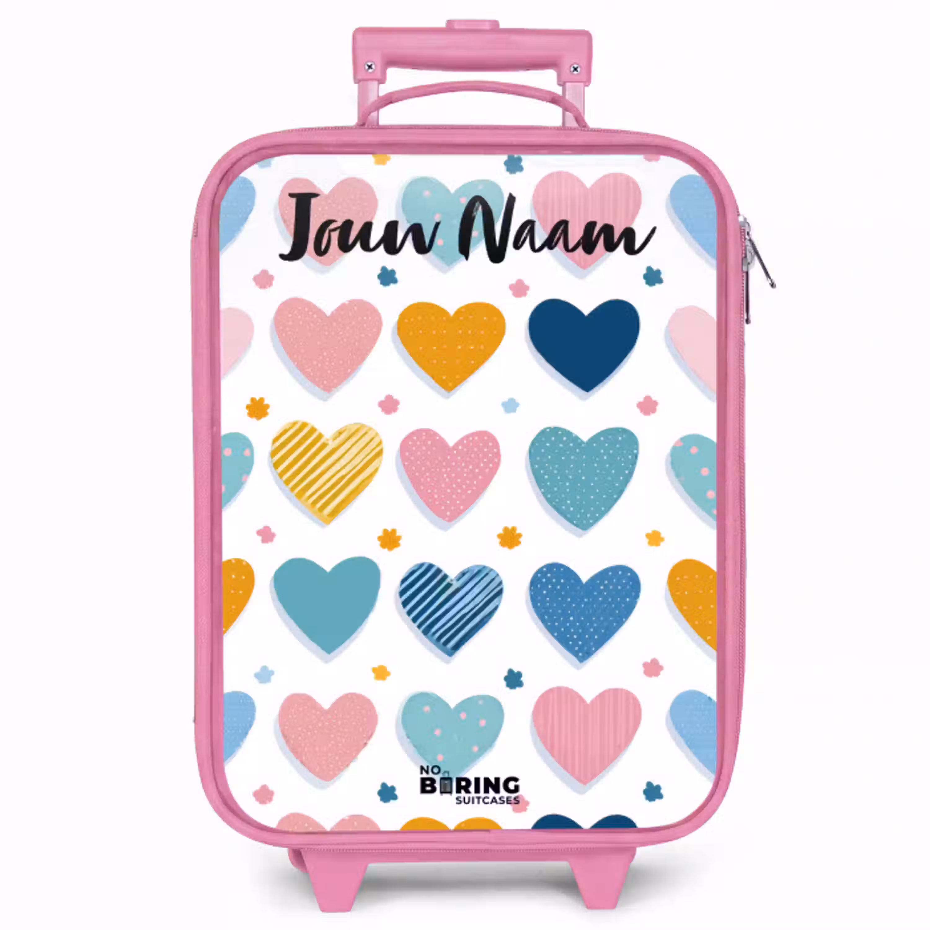 Hartjes - Pastel - Patroon Kinderkoffer - Roze klein -zzz_website3d