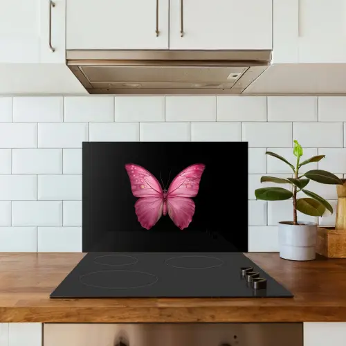 Vlinder - roze - Elegant keuken achterwand spatscherm klein -sfeer2