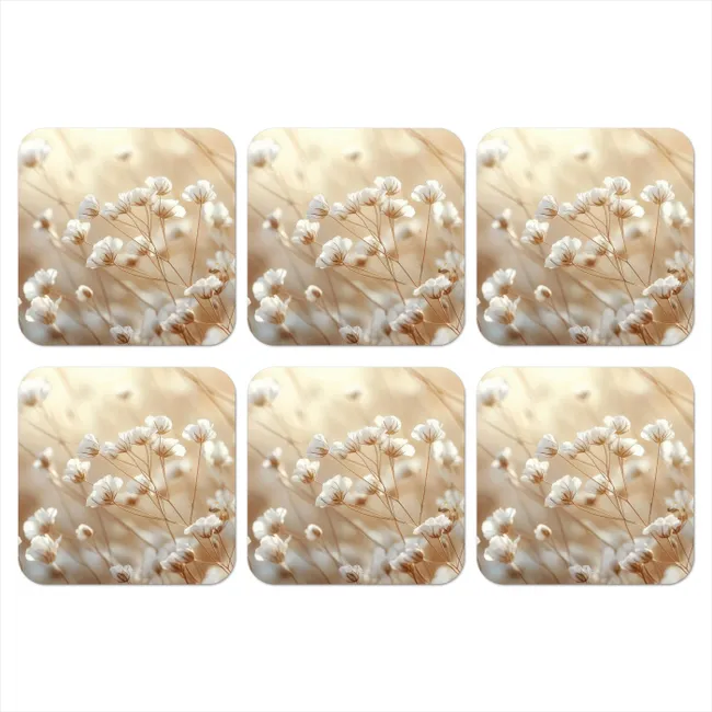 Coaster - Wild - Flowers - White
