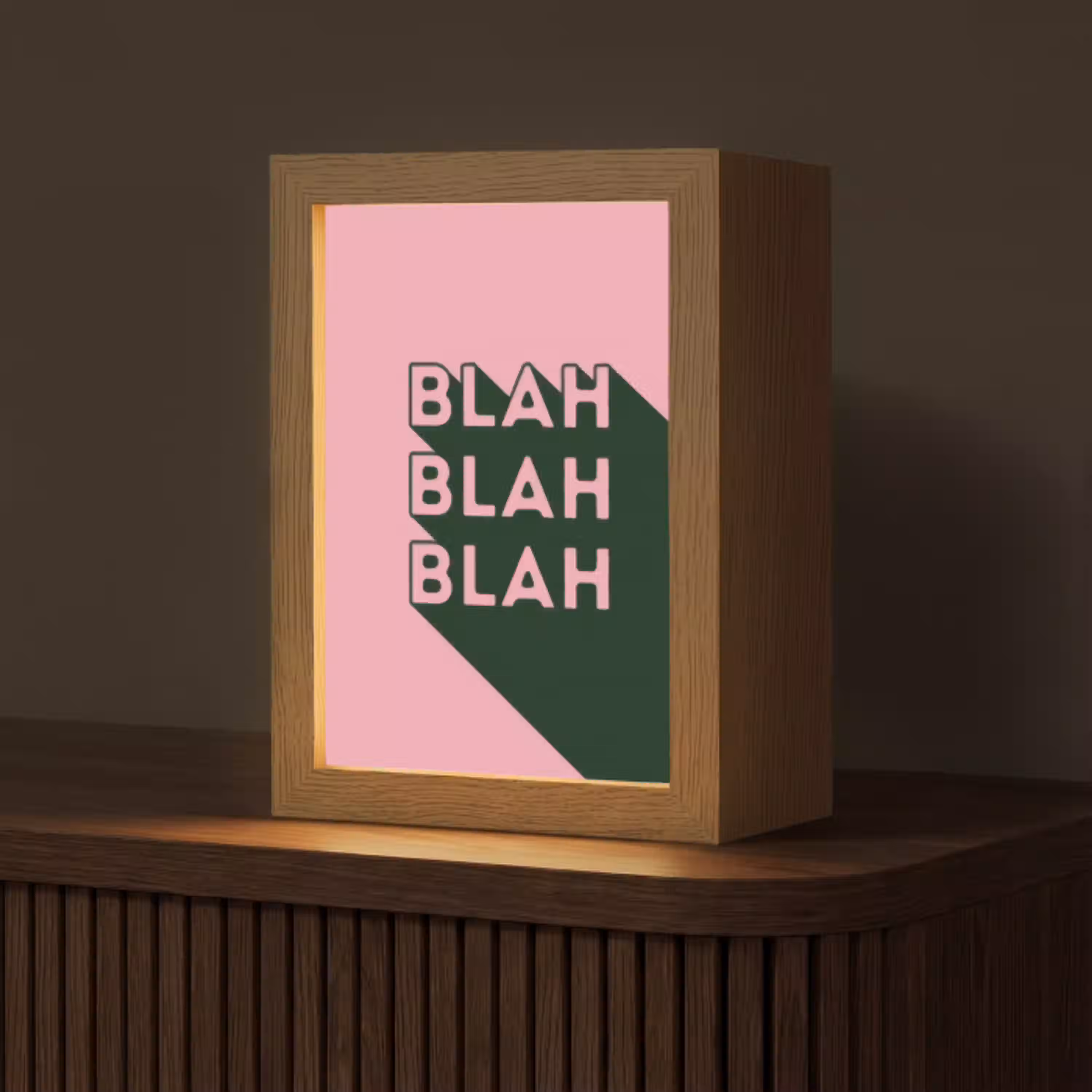 Tekst - Grafisch - Groen - Schaduw Light Box met kabel (Tafellamp) klein -z3d_website