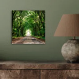 Weg - Bomen - Natuur - Groen aluminium wit klein -sfeer2