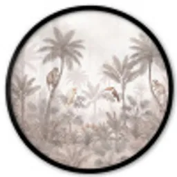 Jungle - Dieren - Palmbomen Fotolijst rond zonder passe partout klein -3d
