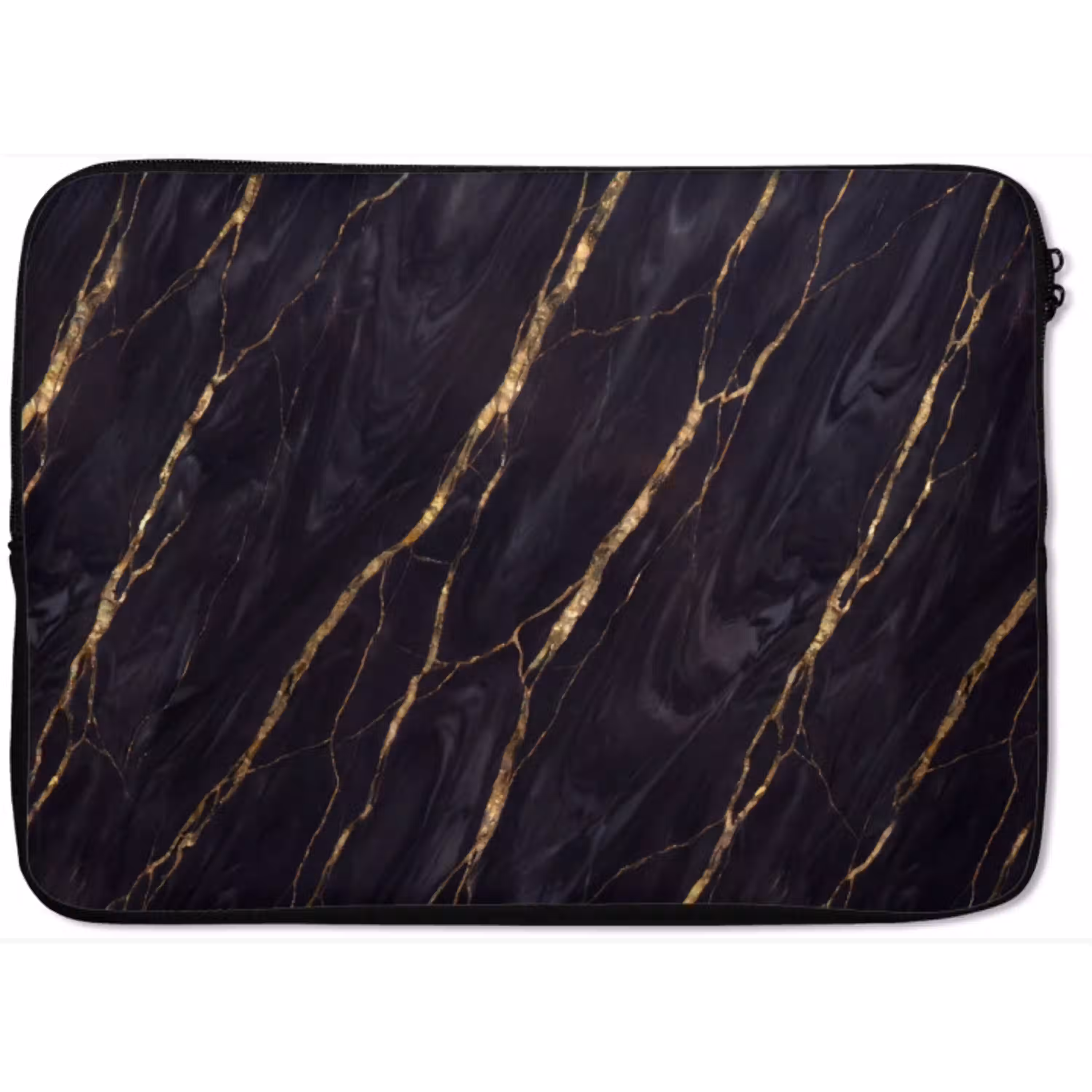 Marmer - Gouden aders - Abstract - Zwart laptophoes neopreen klein -zkaufland3dotto