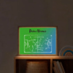 Voetbal - Tactiek - Spel - Groen - Blauw Light Box met batterij (Wandlamp kind) middel -sfeer1_kind