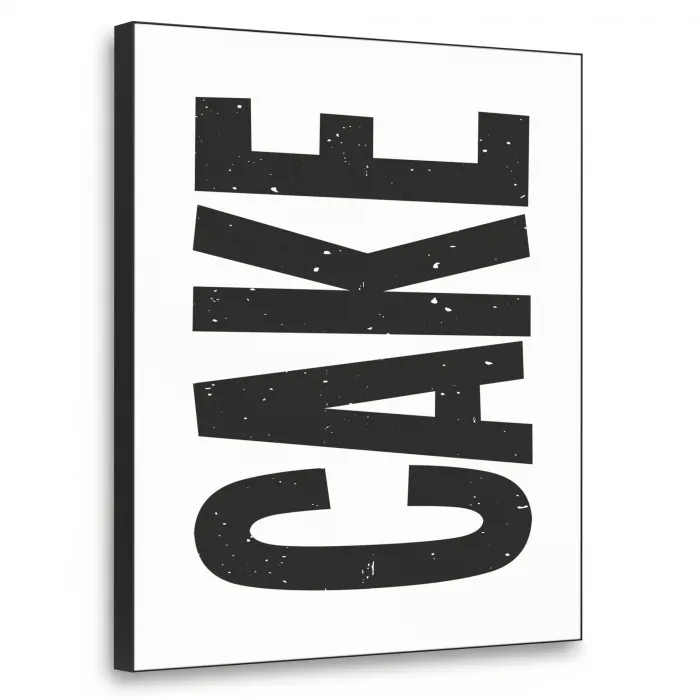 Zwart - Cake - Eten - Decoratie Textielframe zwart klein -3d