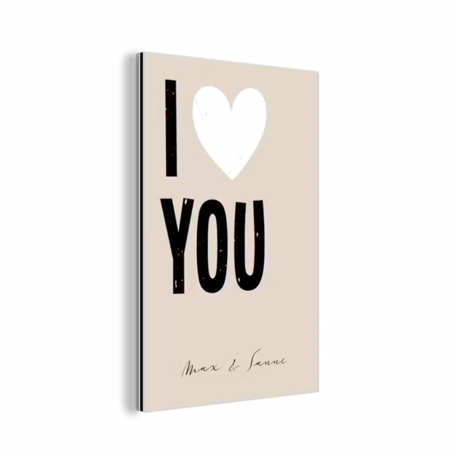 Aluminium schilderij - I Love You