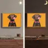 Hond - Oranje - Roos - Valentijn Light Box met batterij (Wandlamp) middel -sfeer3