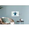 Schildpad - Blauw - Schild Muursticker klein -plant