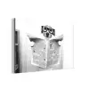 Hond - Krant - Toilet - Zwart wit - Dieren aluminium wit klein -3d