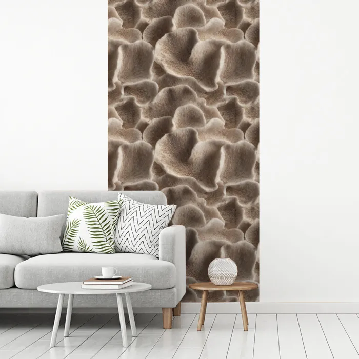 Waaiervorm - Beige - Vezel textuur fotobehang vinyl groot 64 -woonkamer