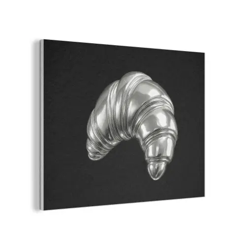 Croissant - Metaal - Zilver PET vilt klein -3d