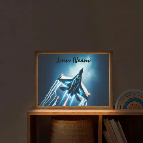 Straaljager - Blauw - Jongens Light Box met batterij (Wandlamp kind) middel -sfeer1_kind