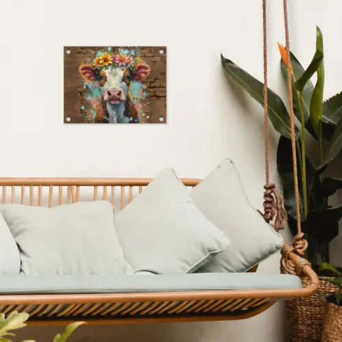 Kalf met Bloemenkroon tuinposter los doek klein -sfeer7