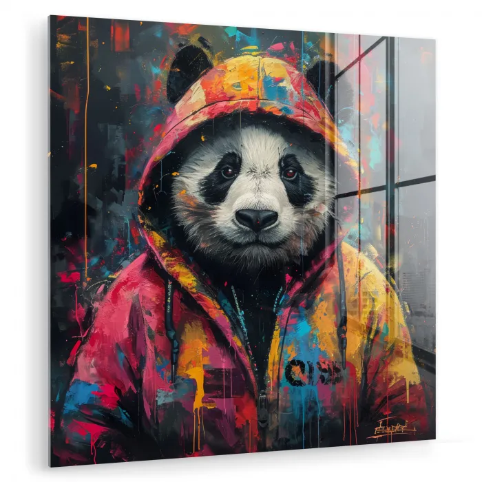 Graffiti - Panda - Jas - Kleurrijk plexiglas 5mm klein -zzzproduct_nieuw