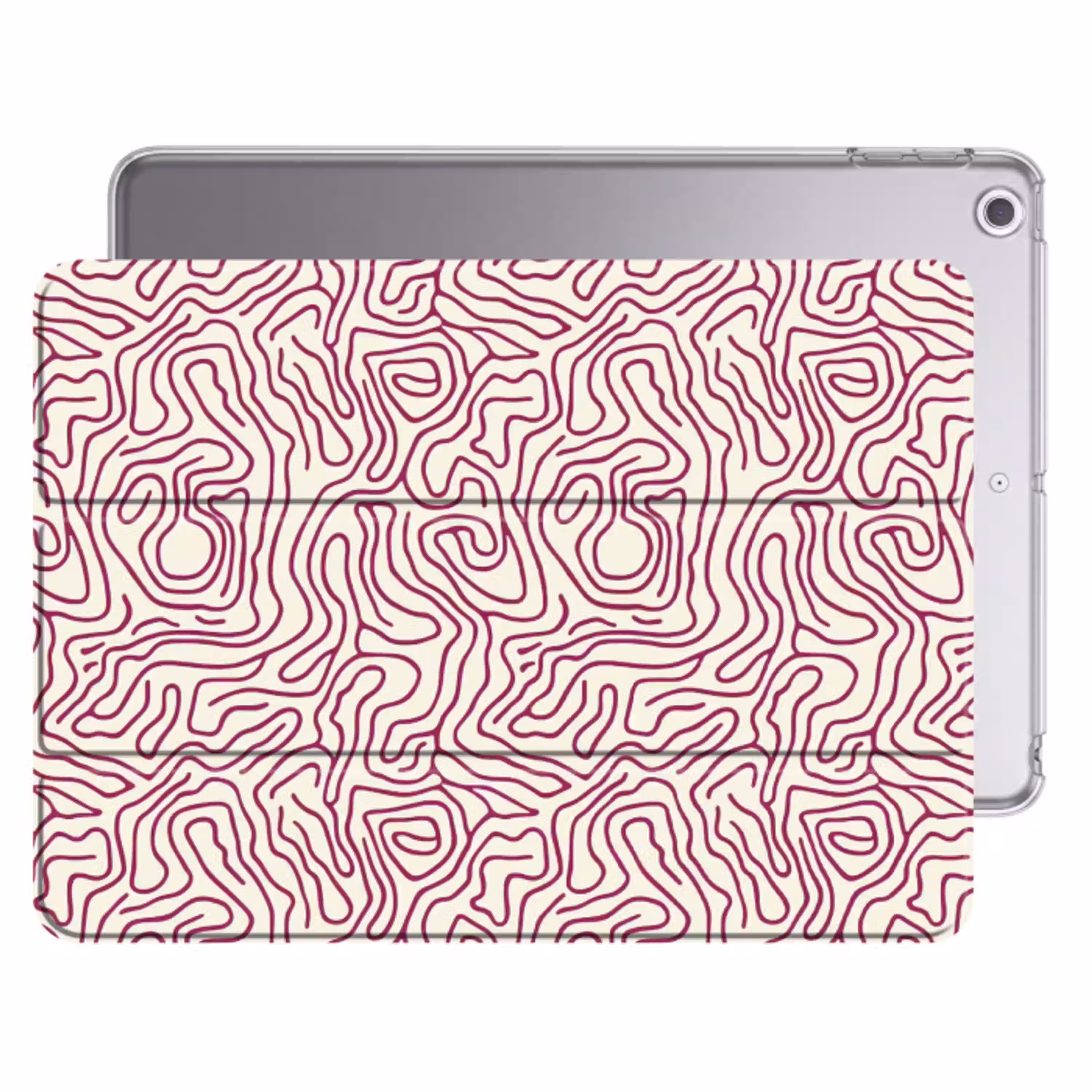 Kronkelende lijn - Magenta - Crème Apple iPad 2017 middel 1172 -threedimensional_3d_global