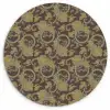 Bruin - Groen - Bloemen Wandcirkel kunststof plaat 5mm dik klein 188 -3d
