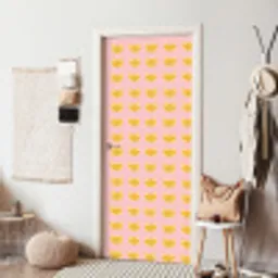 Katten - Patroon - Roze deurposter klein 289 -sfeer6