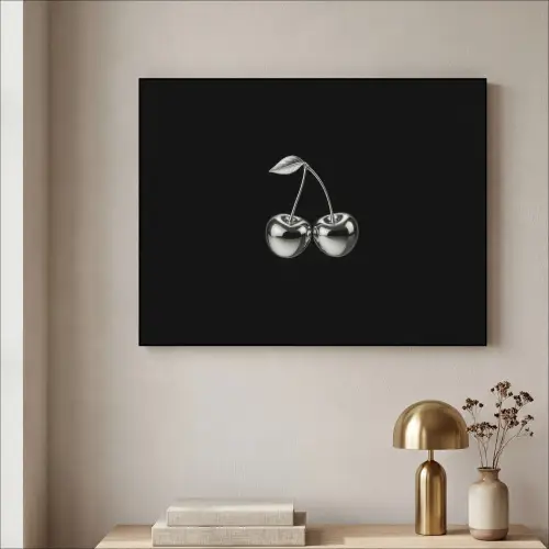 Kers - Luxueus - Metallic Textielframe zwart klein -sfeer2