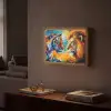 Dieren - Kunst - Leeuw - Tijger Light Box met batterij (Wandlamp) middel -sfeer1