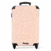Witte hartjes op zalmroze achtergrond NBS - Handbagage koffer - Volwassenen Unisex middel -productfoto_recht
