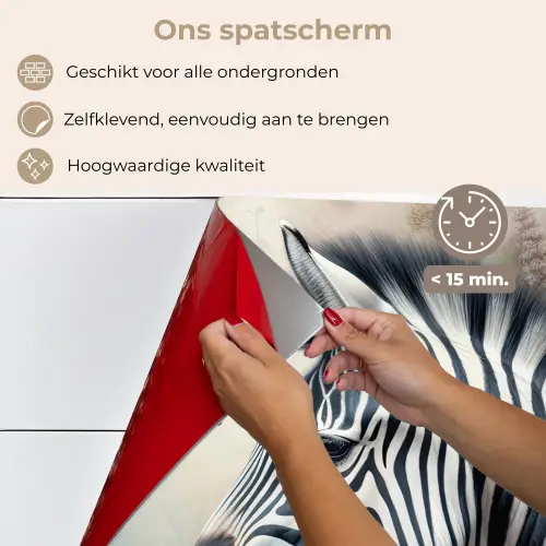 Zebra - Wilde dieren - Vlinder - Bloemen keuken achterwand spatscherm klein -spatscherm_NL