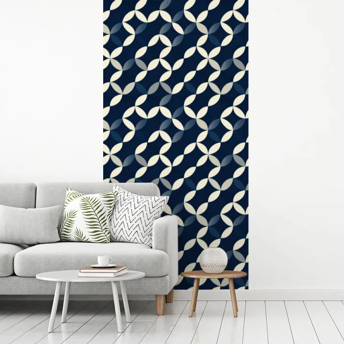 Abstract - Patroon - Blauw fotobehang vinyl groot 64 -woonkamer