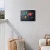 Wereldkaart - Edelstenen - Regenboog - Ruw tuinposter los doek klein -sfeer8