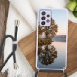 Bomen - Reflectie - Water - Zonsopgang - Serene Hoesje Samsung Galaxy A52 5G met koord klein -sfeer4