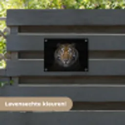 Tijger - Wilde dieren - Portret - Zwart - Dieren tuinposter los doek klein -sfeer3