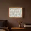 Linnen - Patroon - Groen Light Box met batterij (Wandlamp) middel 907 -sfeer4