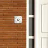 Bloemen - Beige - Traditioneel Naambord Vierkant klein -sfeer3-XS