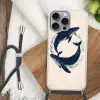 Walvissen - Spetters - Cirkel - Donkerblauw Hoesje iPhone 16 Pro Max met koord klein -sfeer4
